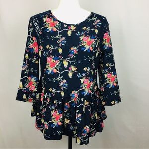 Maison Jules print top with lace blouse   Size L